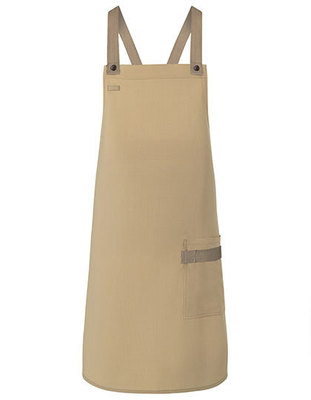 Bib Apron Urban-Look With Cross Straps And Pocket - MERCHYOU