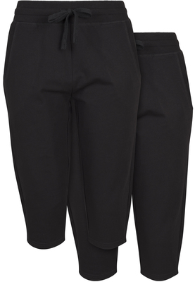 Ladies Terry 3/4 Jogging Pants 2-Pack black L