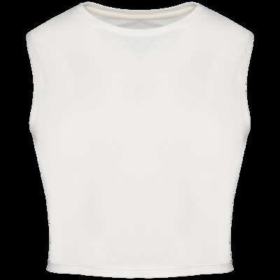 ECO-FRIENDLY LADIES’ SLEEVELESS CROP T-SHIRT