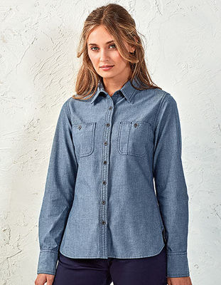 Women`s Organic Chambray Fairtrade Long Sleeve Shirt