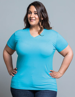 Curves T-Shirt V-Neck Lady