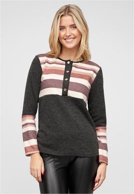 Sweater mit Knopfleiste grey L
