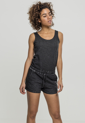 Ladies Cold Dye Short Jumpsuit black L