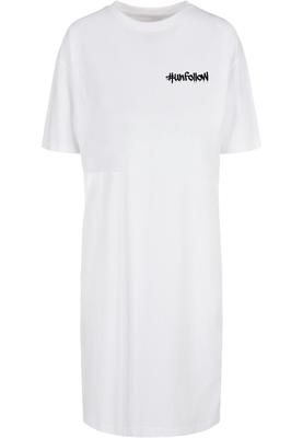 Ladies Unfollow X Organic Oversized Slit Tee Dress white S