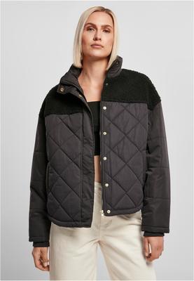 Ladies Oversized Diamond Quilt Puffer Jacket black 3XL