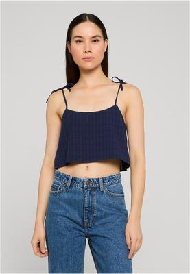 Ladies Light Cotton Cropped Top navy L