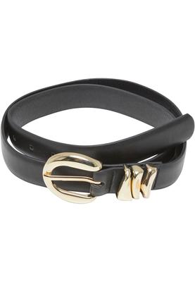 Chunky Multiple Loop Synthetic Leather Belt black/gold L/XL