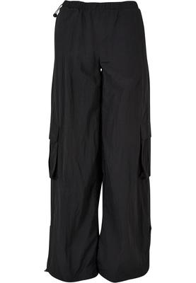 Ladies Wide Crinkle Nylon Cargo Pants black 3XL