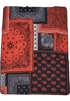 Bandana Patchwork Print Blanket black/orange one size