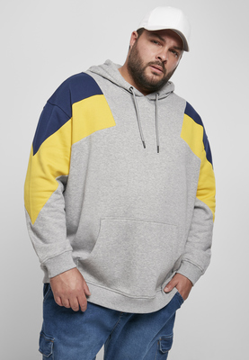 Oversize 3-Tone Hoody wht/firered/brightblue L