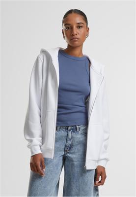 Ladies Fluffy Zip Hoody white 3XL