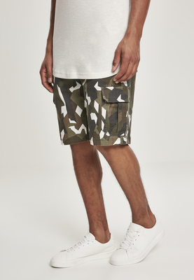 Geometric Camo Stretch Twill Cargo Shorts wood camo 30