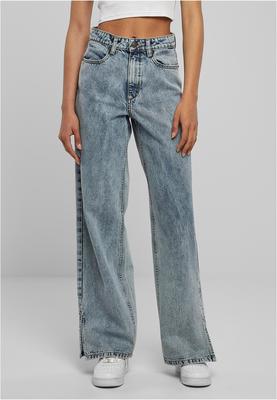 Ladies Wide Leg Slit Denim tinted lightblue washed 26