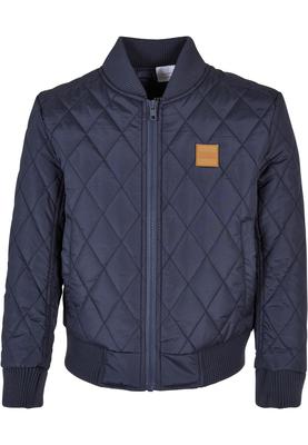 Boys Diamond Quilt Nylon Jacket black 110/116