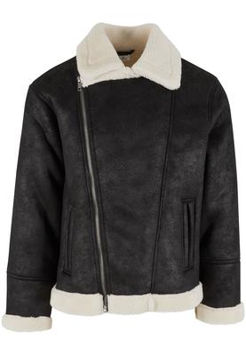 Shearling Biker Jacket black/whitesand 3XL