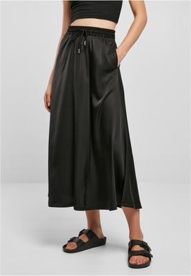 Ladies Satin Midi Skirt black 3XL