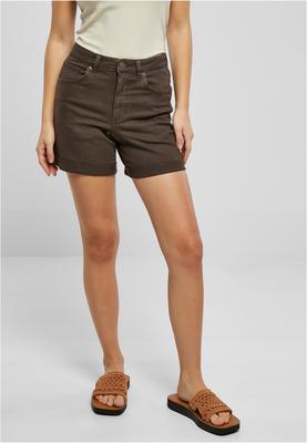 Ladies Colored Strech Denim Shorts brown 32