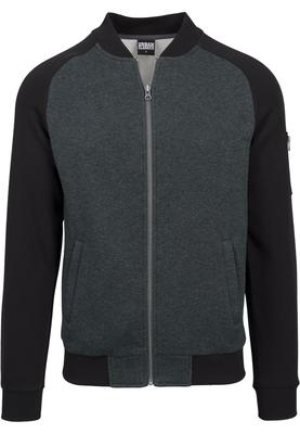2-Tone Raglan Sweat Bomber cha/blk L