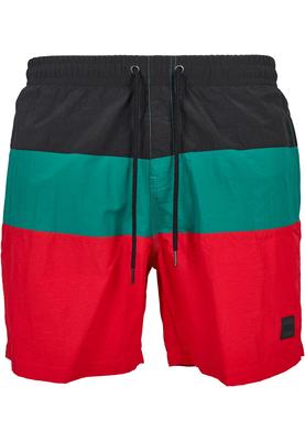 Color Block Swimshorts firered/navy/white L