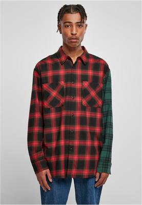 Oversized Mix Check Shirt black/red/green 3XL