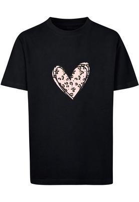 Valentines Day - Leopard Heart Kids Basic Tee black 134/140