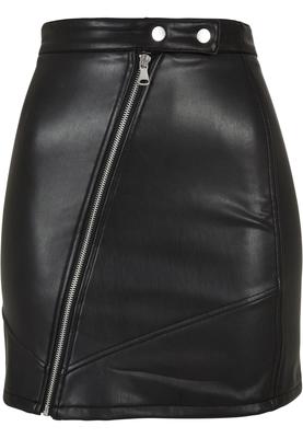Ladies Synthetic Leather Biker Skirt black 3XL