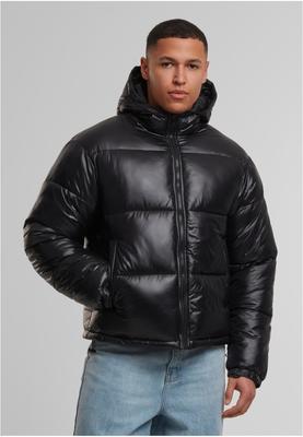Shiny Puffer Jacket With Hood black 3XL