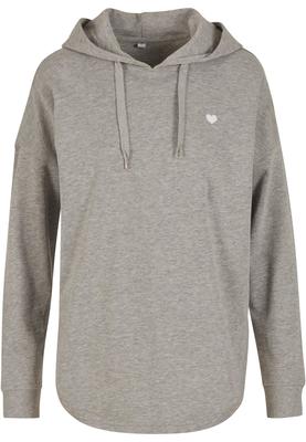 Heart EMB Ladies Oversized Hoody grey 3XL