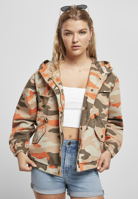 Ladies Oversized Camo Parka Jacket brick camo S