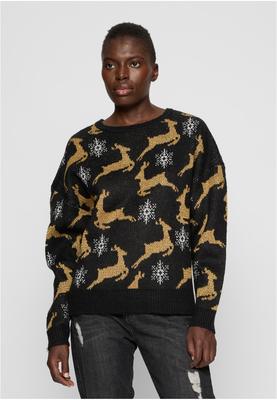 Ladies Oversized Christmas Sweater black/gold 3XL