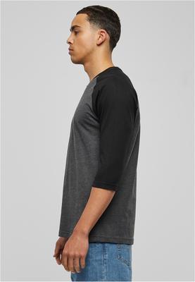 Contrast 3/4 Sleeve Raglan Tee blk/red L