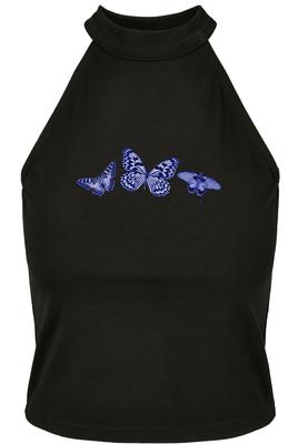 Butterfly Turtleneck Short Top black L