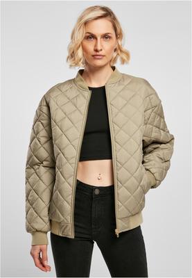 Ladies Oversized Diamond Quilted Bomber Jacket black 3XL