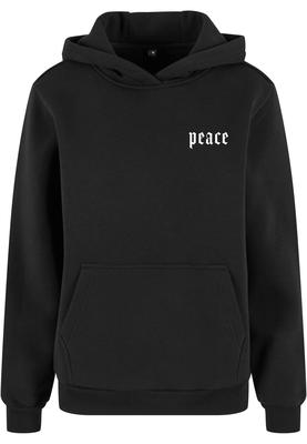 Girls Peace Hand Ladies Fluffy Hoody black 3XL