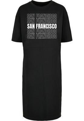 Ladies San Francisco X  Organic Oversized Slit Tee Dress black S