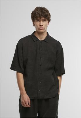 Acid Washed Musselin Shirt black 3XL