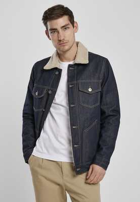 Sherpa Lined Jeans Jacket light denim/loam L