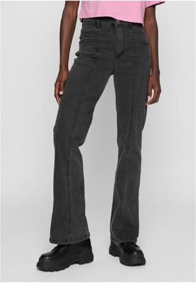 Ladies High Waist Straight Slit Denim Pants tintedlightbluewashed 26