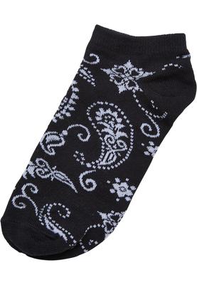 Bandana Pattern No Show Socks 5-Pack black 43-46