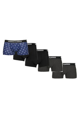 Boxer Shorts 5-Pack wht+dgrn+cha+logo aop+blk L