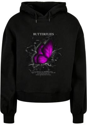 Ladies Butterflies Organic Oversized Hoody black 3XL