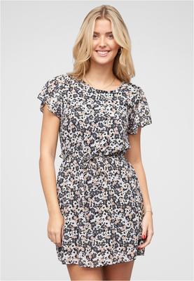 Kleid mit Bindedetail und Rundhals black L