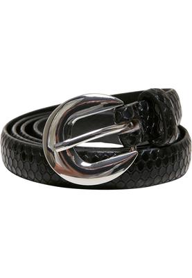 Snake Synthetic Leather Ladies Belt beige/black L/XL