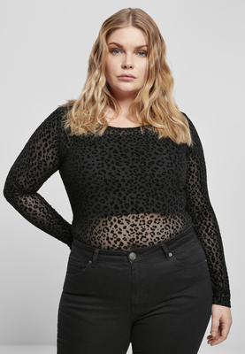 Ladies Flock Lace Body black 3XL