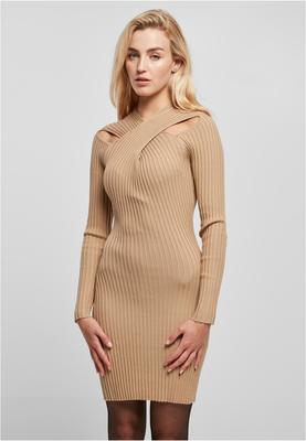 Ladies Crossed Rib Knit Dress unionbeige M