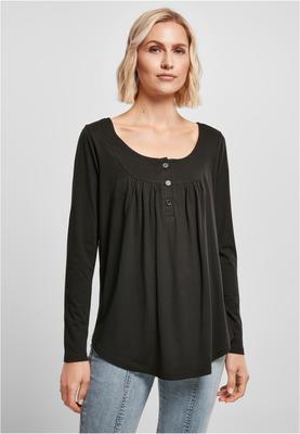 Ladies Viscose Button Up Longsleeve black XXL