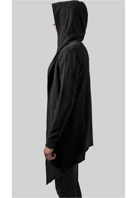 Long hooded open edge cardigan hotsell