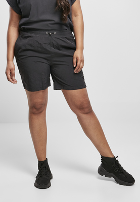 Ladies Crinkle Nylon Shorts black 3XL