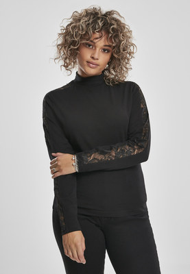 Ladies Lace Striped LS black 3XL