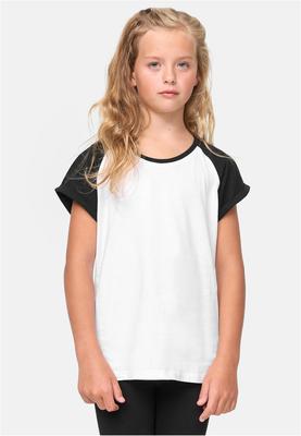 Girls Contrast Raglan Tee white/black 110/116